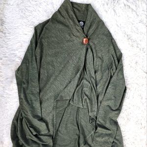 Sz M Army Green One-Button Cardigan